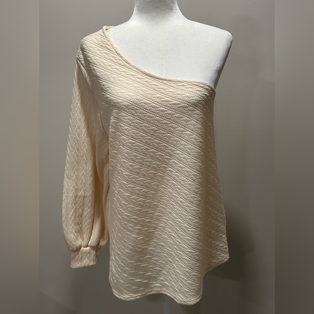 Perfectly Priscilla Women’s Ivory “Feeling Frisky” Top Size 14/16